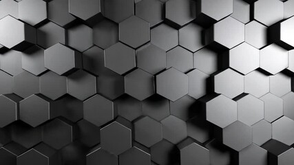Dynamic Hexagon Wall: Abstract 3D Animation of Geometric Shapes