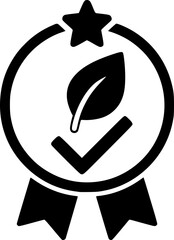 Obraz premium Approved Leaf Eco Approval Icon
