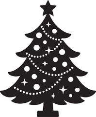 Christmas Tree  Silhouette Vector 