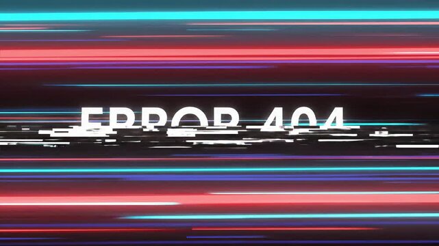 Error 404 message digital glitch background