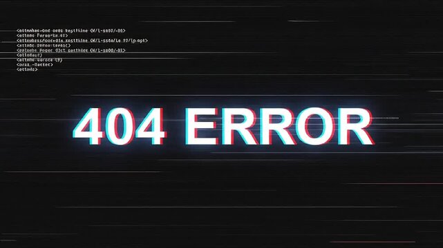 404 error glitch digital screen
