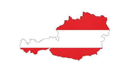 Fototapeta premium Austria Map Silhouette with Austrian Flag – Vector Illustration