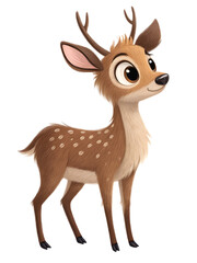 Fototapeta premium cute brown deer cartoon isolated on transparent background