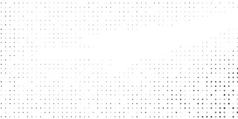 White dot halftone gradient texture. Vanishing polka dot background. Repeating dots gradation simple