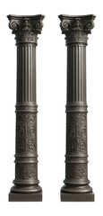 Fototapeta premium Ornate cast iron columns with decorative architectural designs.