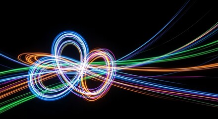 light trails on green screen for digital design