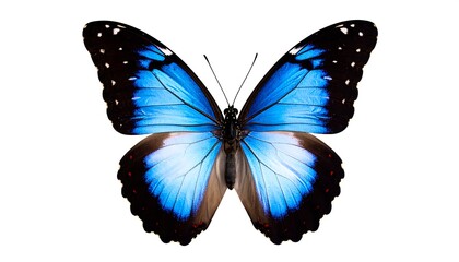 Obraz premium Blue Morpho Butterfly with White Background.