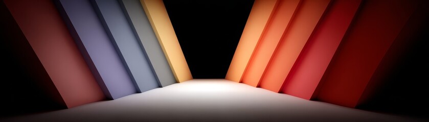Obraz premium A vibrant explosion of colorful abstract light emanating from a central point of pure energy a dynamic and modern digital art background for creative design and presentations.