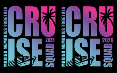 Cruise Squad Family Trip Door Magnet Design for 2025 and 2026