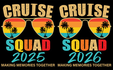 Cruise Squad Matching Family Vacation Design with Cat Illustration for Summer