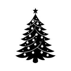 christmas tree with ornaments and lights vector art