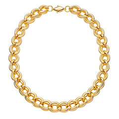 Obraz premium Elegant gold chain bracelet with interlocking circular links isolated on transparent background