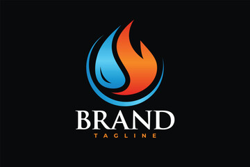 water and fire circle logo