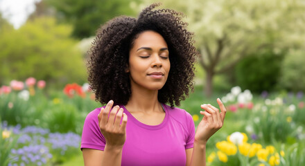 Spring Mindfulness: Deep Breathing in Vibrant Garden