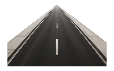 Empty asphalt road with two sidewalks.