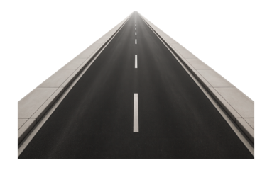 Empty asphalt road with two sidewalks.