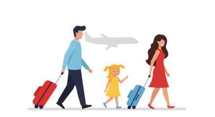 Family shopping with bags vector illustration