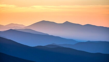 Sunset Mountain Layers with Scenic Vista.