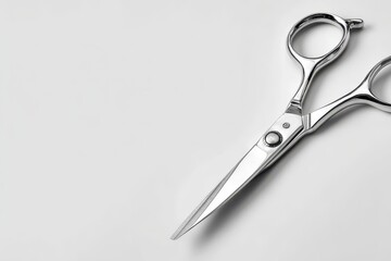 Obraz premium Elegant Silver Scissors on a Clean Background