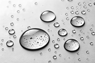 Realistic water droplets on a white or transparent background