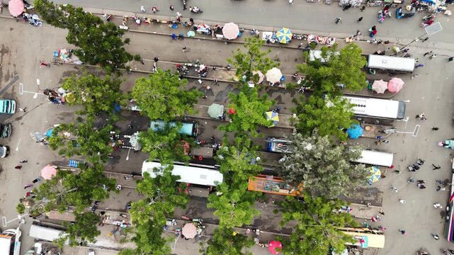 Top-down aerial view of Arusha in Tanzania