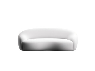 Elegant white modern sofa with curved minimalistic design