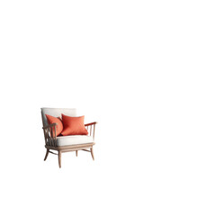 Single armchair with orange cushions