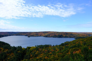 Scenic Autumn Landscape of Algonquin Provincial Park, Muskoka in Ontario, Canada