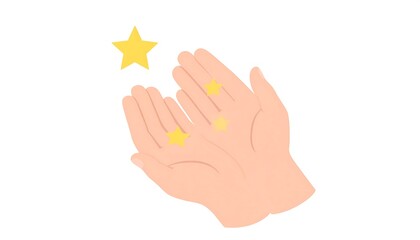 Two open hands reaching for a star, conveying a hopeful and aspirational mood.