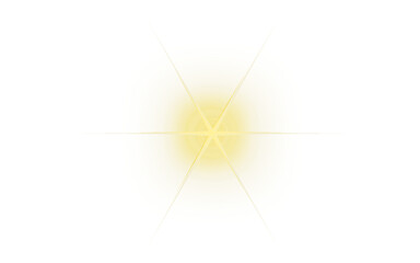 Yellow starburst light on white background