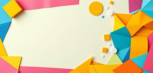 Geometric shapes and patterns on colored paper background,   composition,   modern