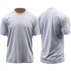 White t-shirt front and back view on white background