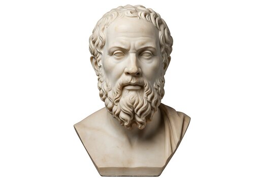 Bust of socrates isolated on white background, the famous greek philosopher