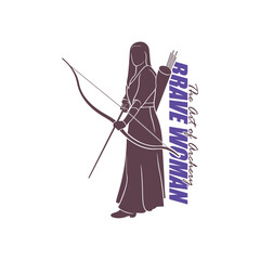 Fototapeta premium Archer Logo Design Concepts Vector. Silhouette Female Archer Template Illustration