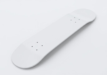 White Skateboard Deck Mockup Template Blank Design Base for Customization