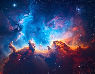 Cosmic Nebula Vivid Colorscape.
