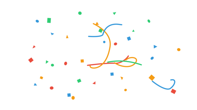 Colorful confetti and vibrant streamers falling in a festive celebration. Abstract geometric shapes for parties, birthdays, or events. Modern graphic design element with a transparent background.