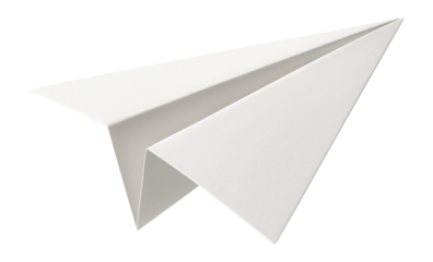 White paper plane .