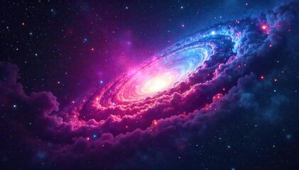Obraz premium Breathtaking Nebula Swirling Cosmic Gases Illuminate Deep Space, Awe-Inspiring Celestial Wonders Perfect for Science or Fantasy Projects