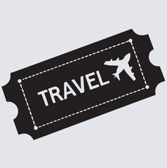 a travel ticket icon silhouette vector art illustration