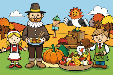Fototapeta premium children in autumn