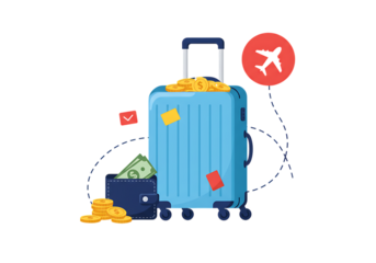 Travel suitcase with luggage vector illustration icon design