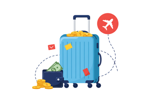Travel suitcase with luggage vector illustration icon design