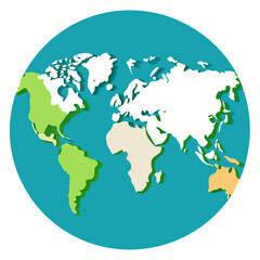 Obraz premium world map with globe
