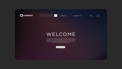 Modern website interface design with a welcoming message and clean navigation elements