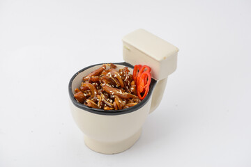 Korean dish kimchi with sesame on a white background