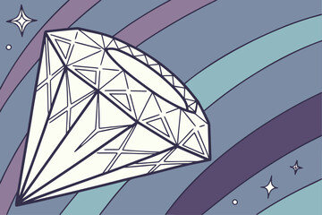 Abstract crystal diamond geometric shape with vibrant colors