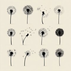 Whispers of wishes Dandelion seeds carried by a gentle breeze symbolizing hope and dreams in a clean
