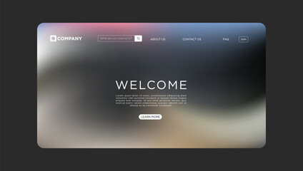 Fototapeta premium Modern business website welcome page with search bar and navigation for seamless user experience.