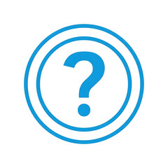 Naklejka premium Blue Question Mark Icon in Double Circle